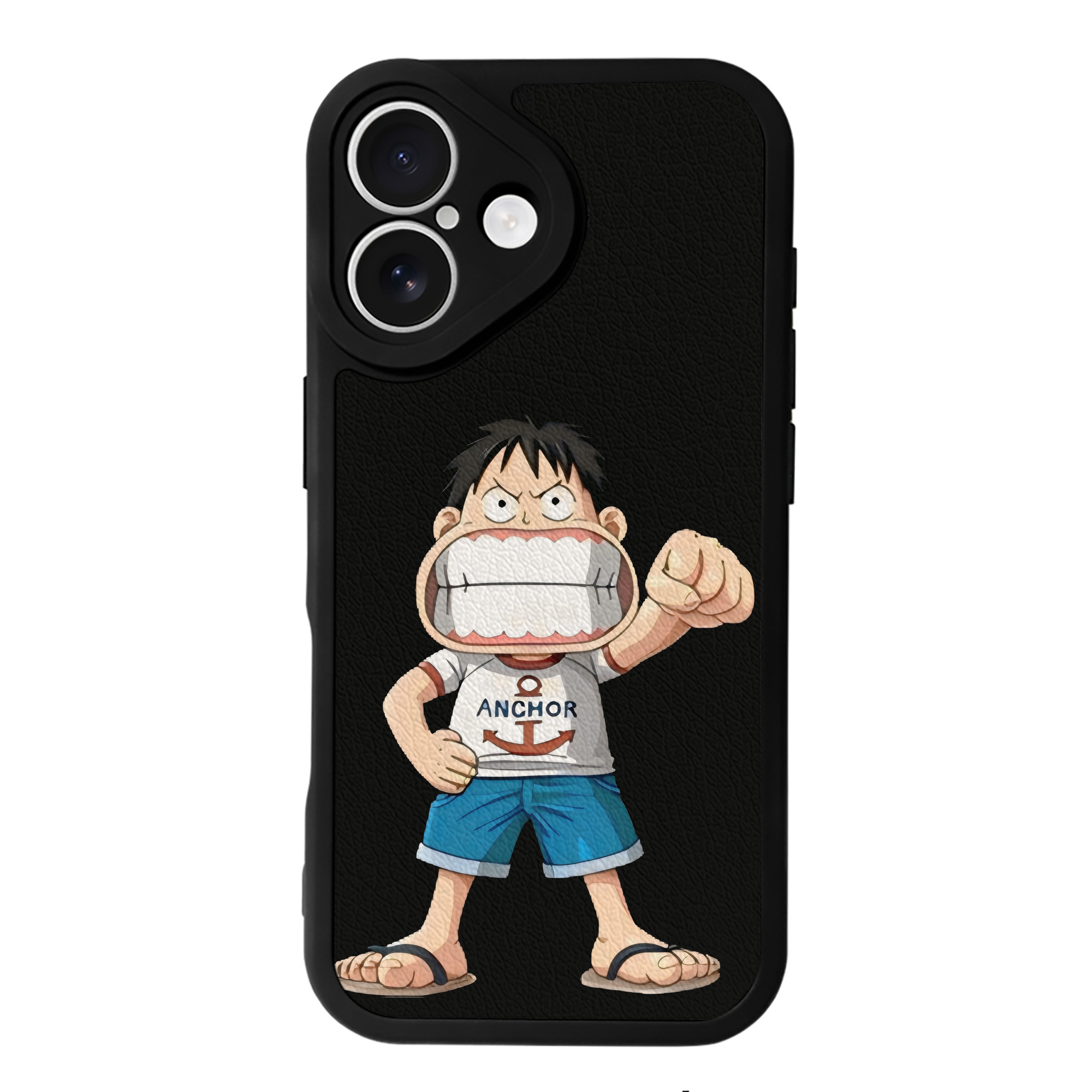 （画像用） ワンピース モンキー・D・ルフィ ONE PIECE Monkey D. Luffy 【iPhone 16シリーズ対応】シリコンスマホケース（レザー調） 材質：シリコン